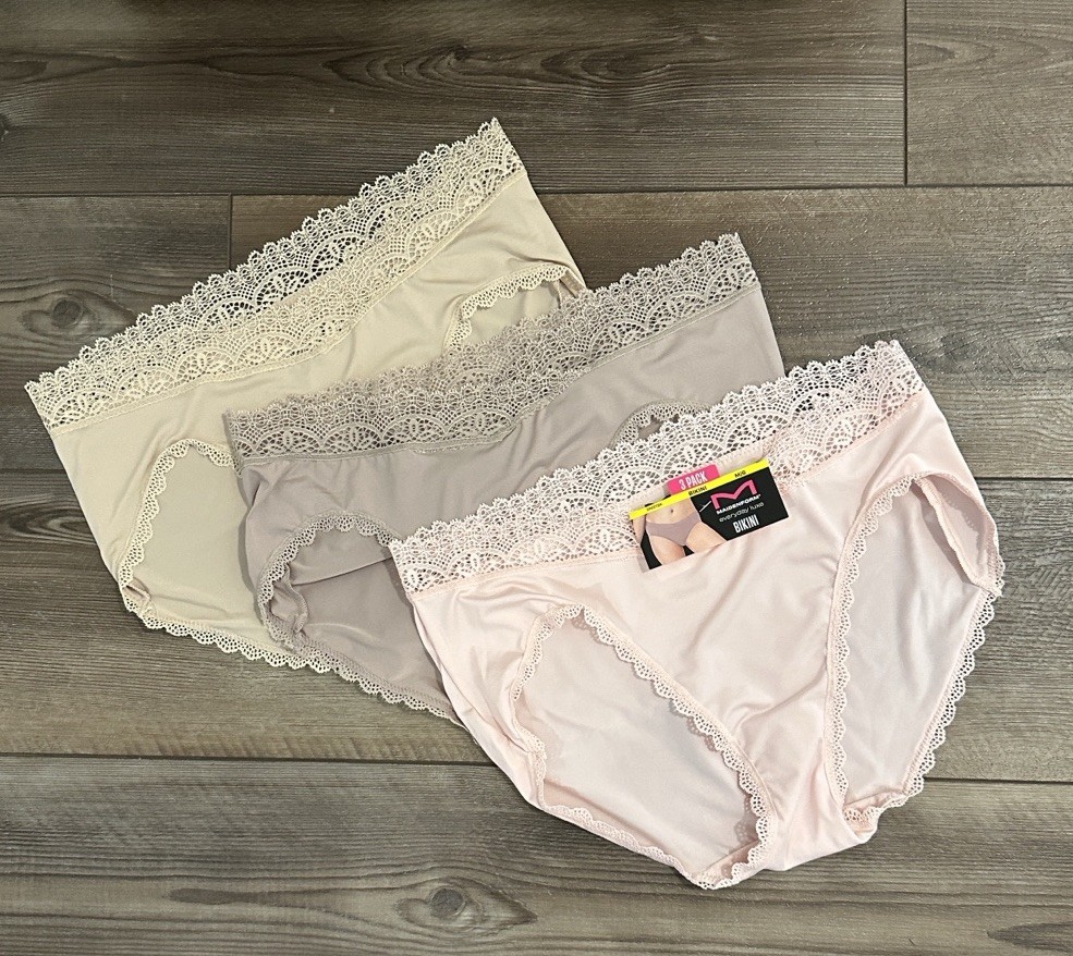Maidenform Everyday Luxe Lace Trim Bikini Underwear Set Size Medium NWT