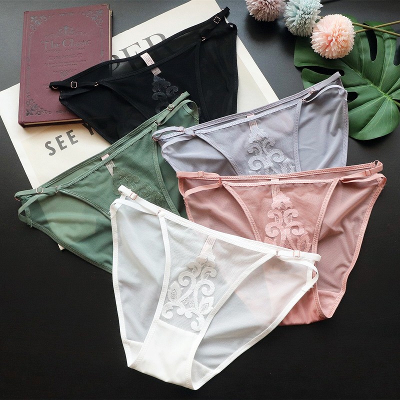 5 Pack Lot Sexy Womens See Through Sheer Panties Briefs Bikinis Sissy Lingeries