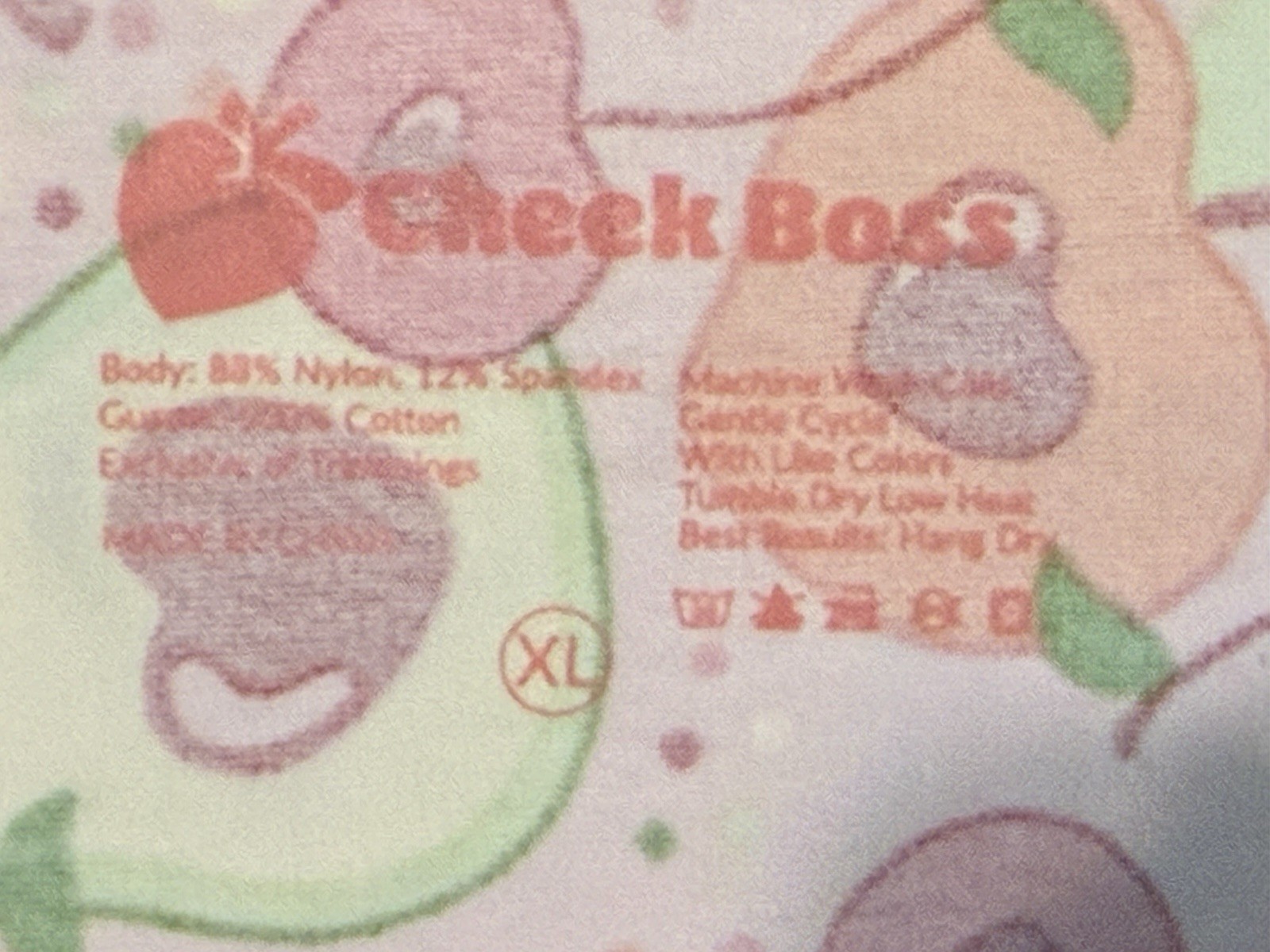 Cheek Boss Fruit Print Hipster Underwear XL Avocado Cherry Peach NWT