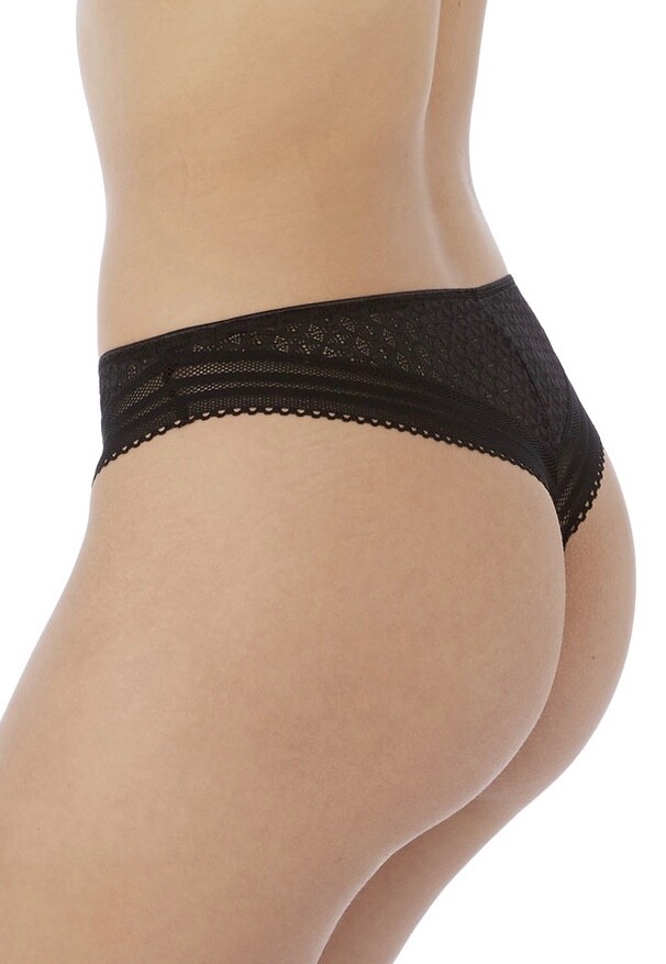 Freya Viva Lace Brazilian Brief Size L 14 16 Noir Black Knickers 5647 New