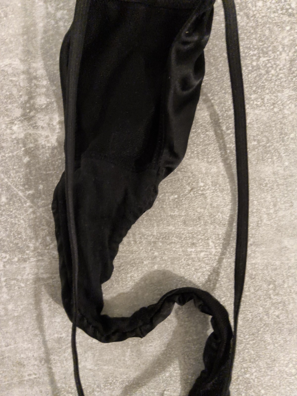 BNWOT Ann Summers Black Satin & Diamonte Trinket Thong Size 8-10