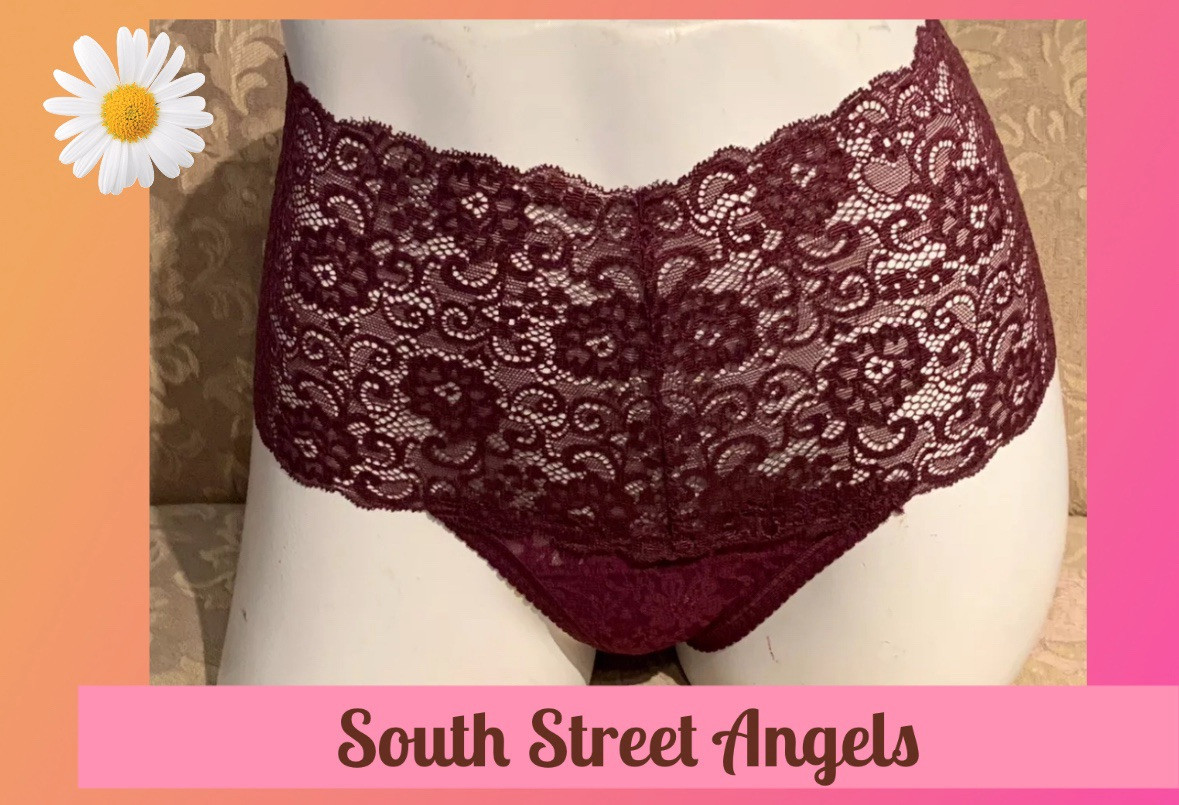 SOMA ~ FIG ~ EMBRACEABLE ALLOVER LACE RETRO THONG PANTIES ~ SIZE XXL