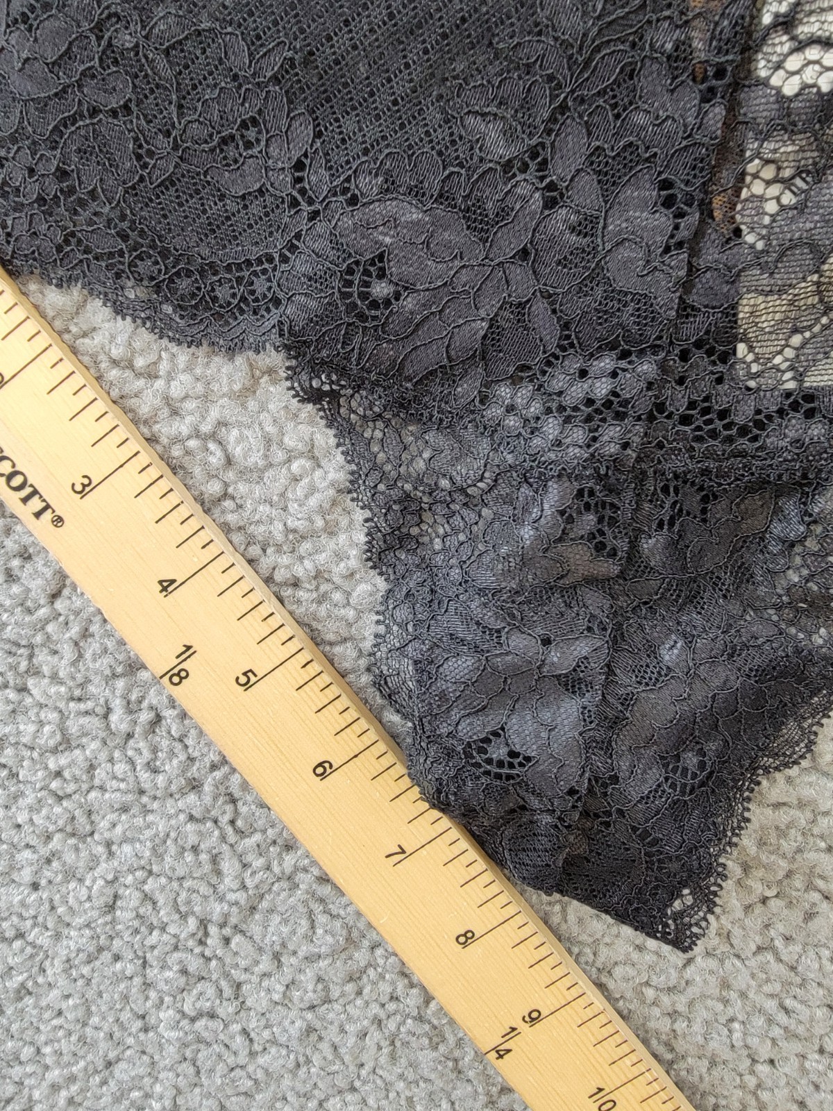 Skarlett Blue Flaunt High Rise Thong Women’s XS Black Scalloped Trim Pull-On