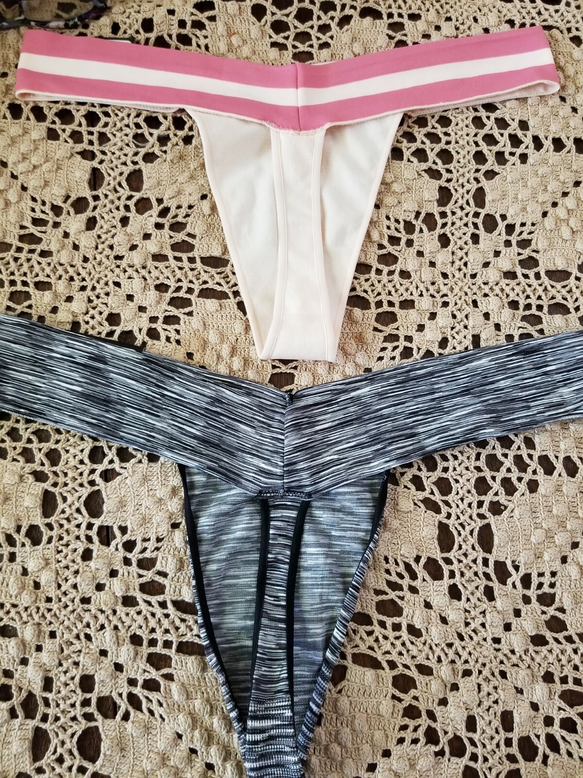 A and I Thong Panties 2 Pair Black/Pink Size 8/XL~ NWT ~ $24.00 MSRP
