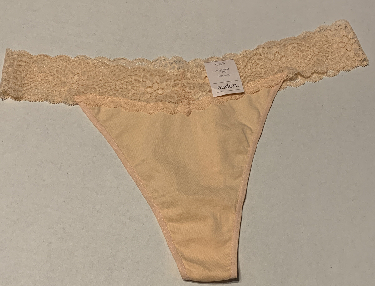 Auden Women’s Cotton Blend Thong Light & Airy Panties Size XL 16 Lot Of 3 New
