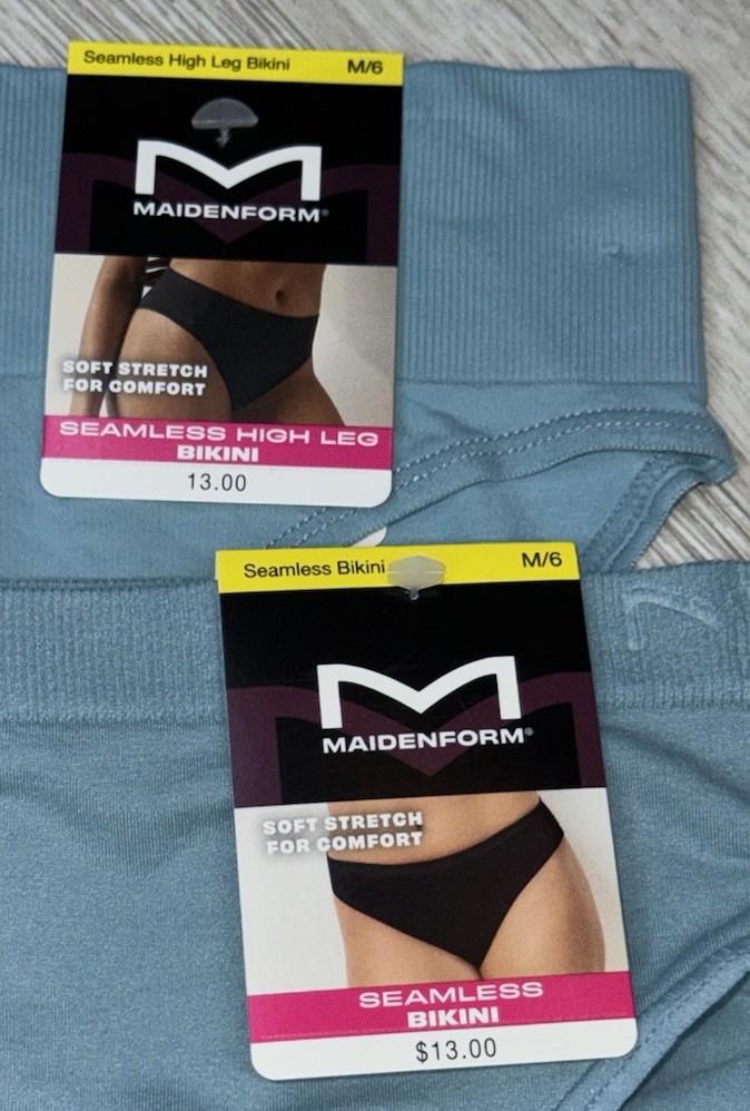 Maidenform Women’s Size M 6 2-Pack Bikini Underwear Panty Nylon Blend Blue Color