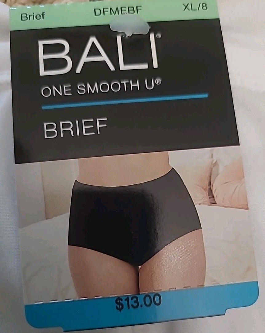 BALI One Smooth U Brief Panty DFMEBF Size XL/8 WHITE nwt $13.00