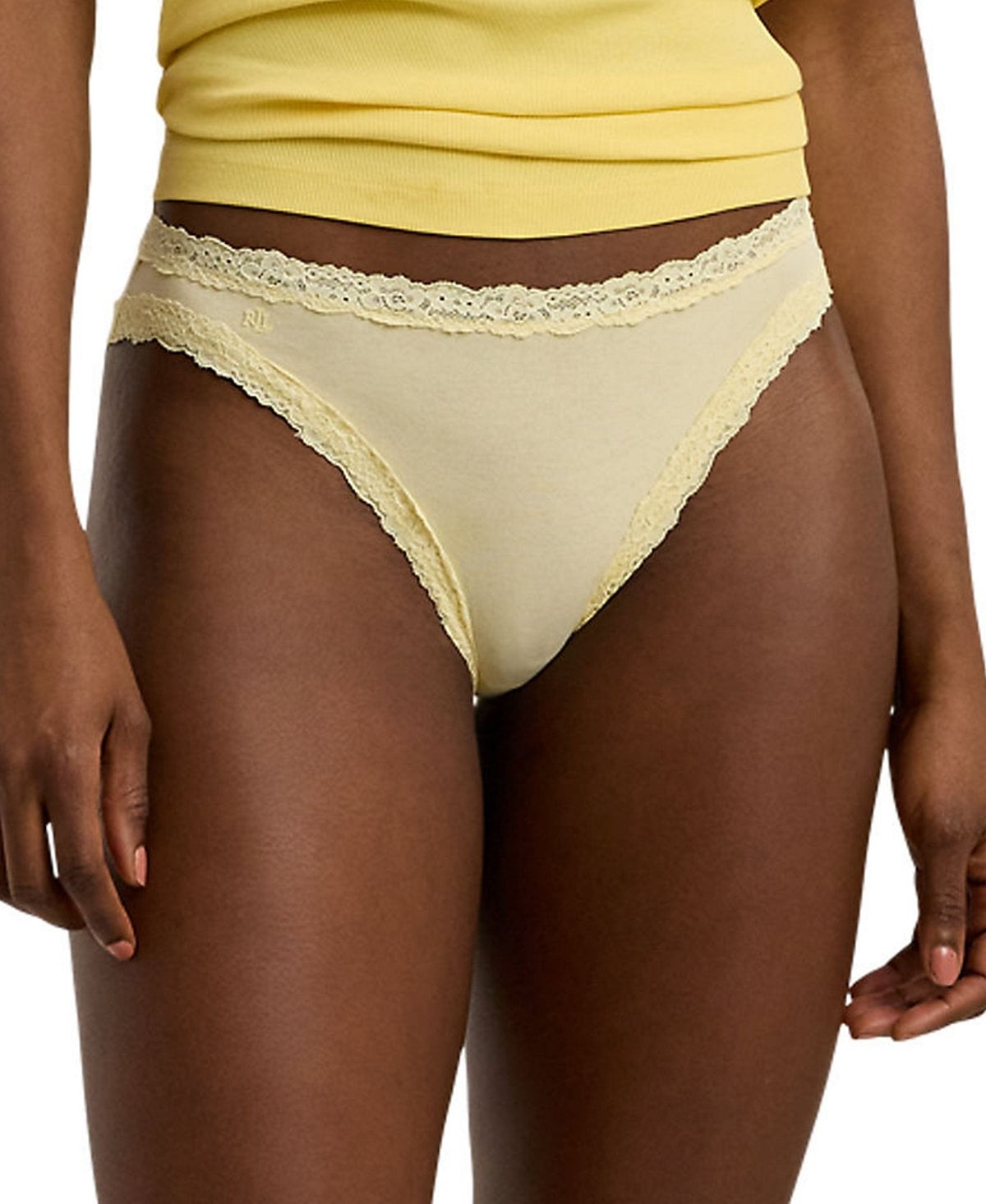 Lauren Ralph Lauren Cotton Jersey Bikini Brief Underwear 4L0076 Lemon Size XXL