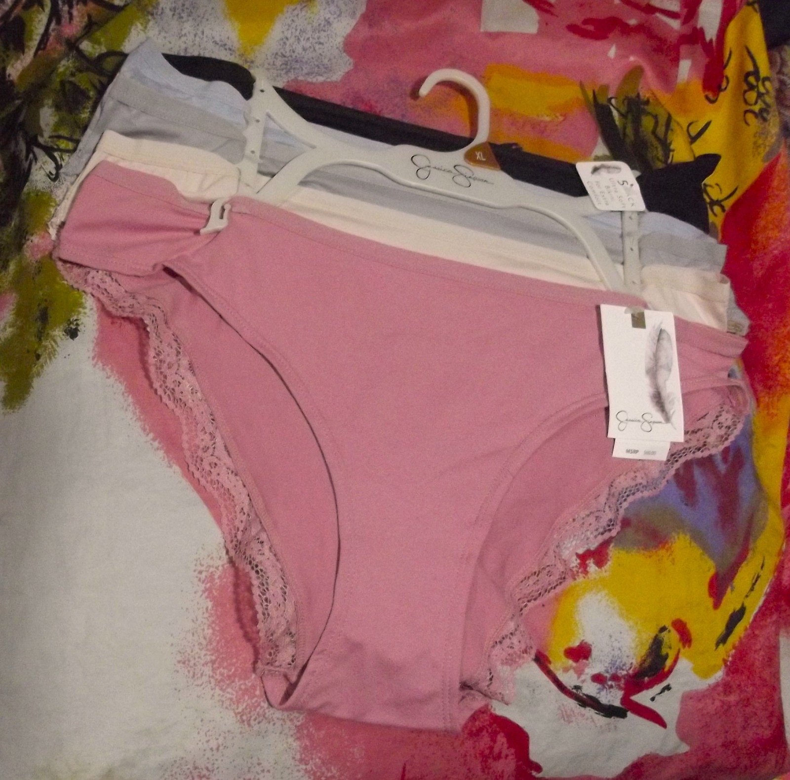 5 JESSICA SIMPSON JS61008A5 ULTRA SOFT MF LACE TRIM BIKINI PANTIES XL