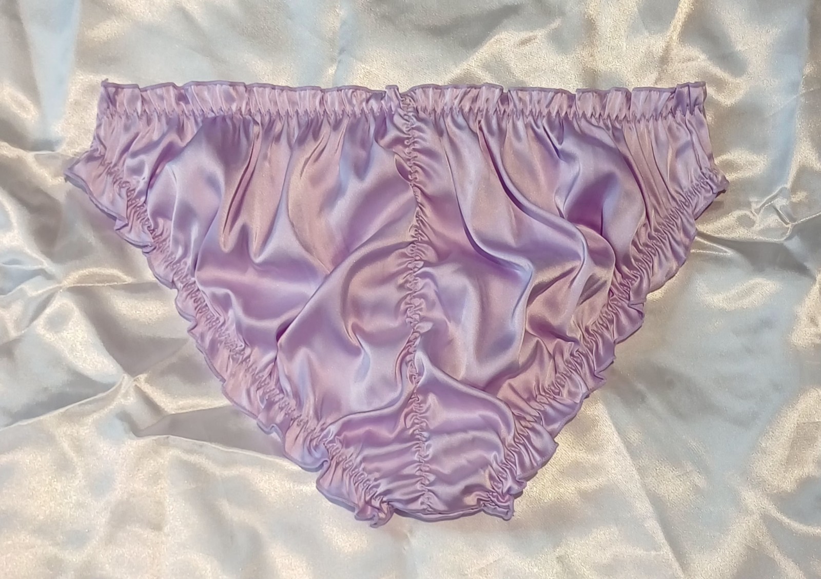 Romantic Lavender Lilac Pleated Satin Panties Knickers CD TV Sissy 3XL UK 22