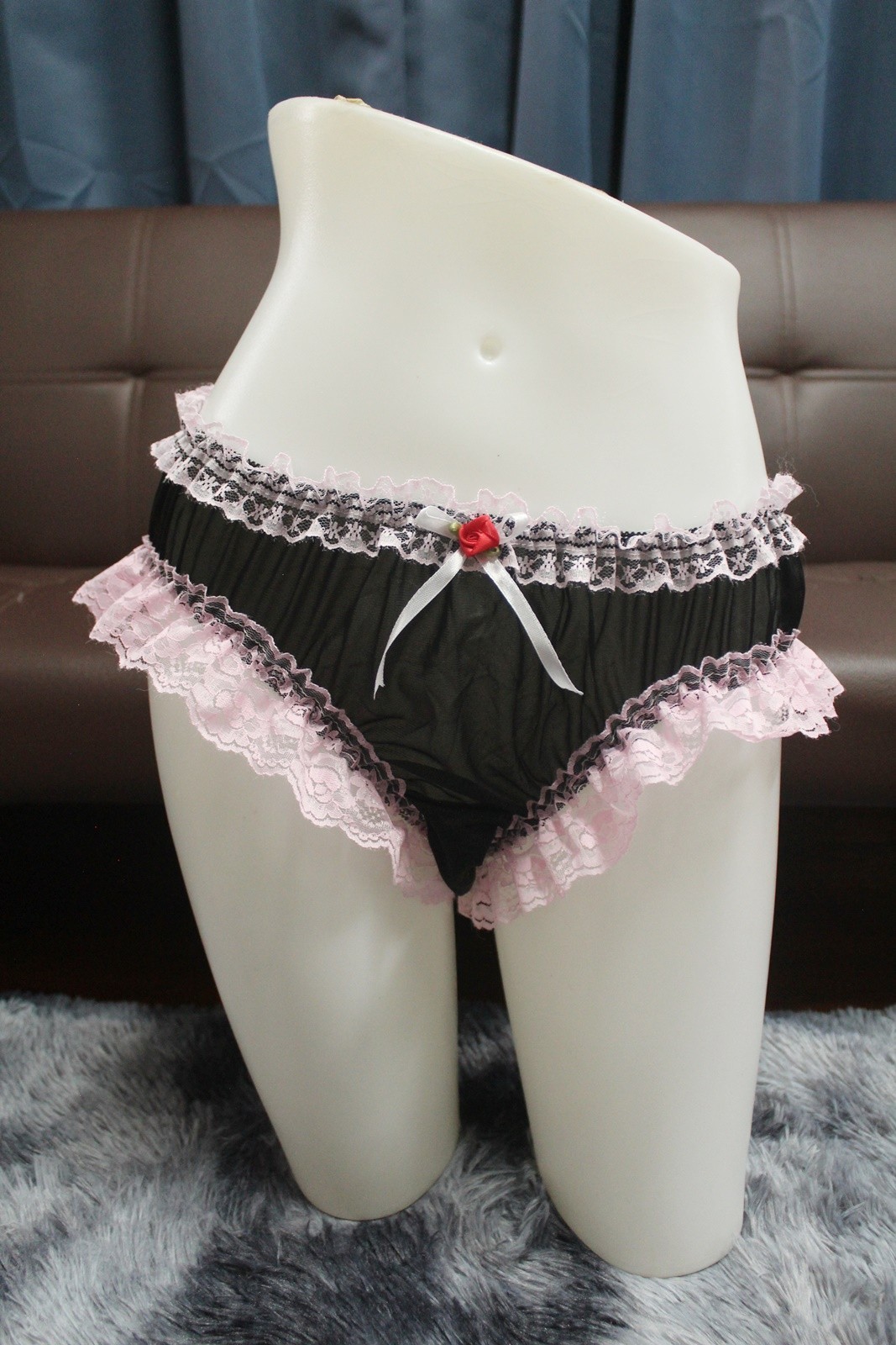 #A382 3XL/ElasticW.25-44″ VtgStyle Black Nylon Bikini Panties Knickers Underwear