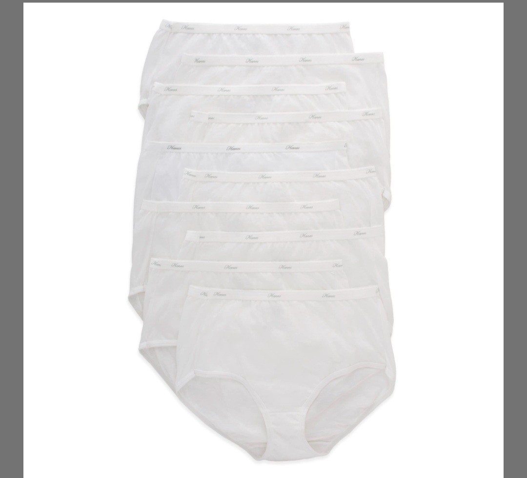 *Hanes Womens 10-Pack Cotton Briefs Lady Underwear Panties 8/XL