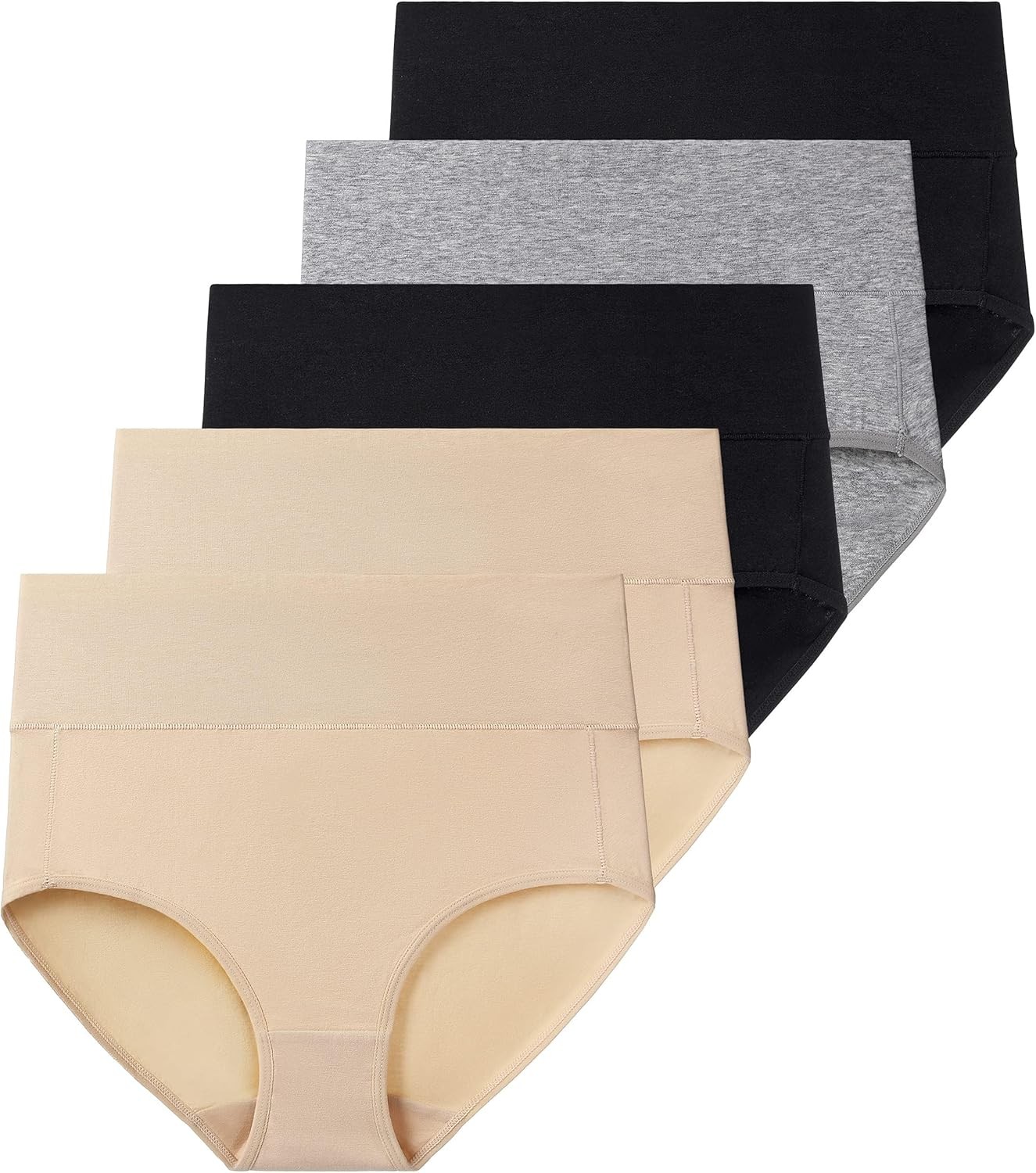 Women’s High Waist Cotton Underwear Stretch Briefs Soft Comfy Ladies Panties