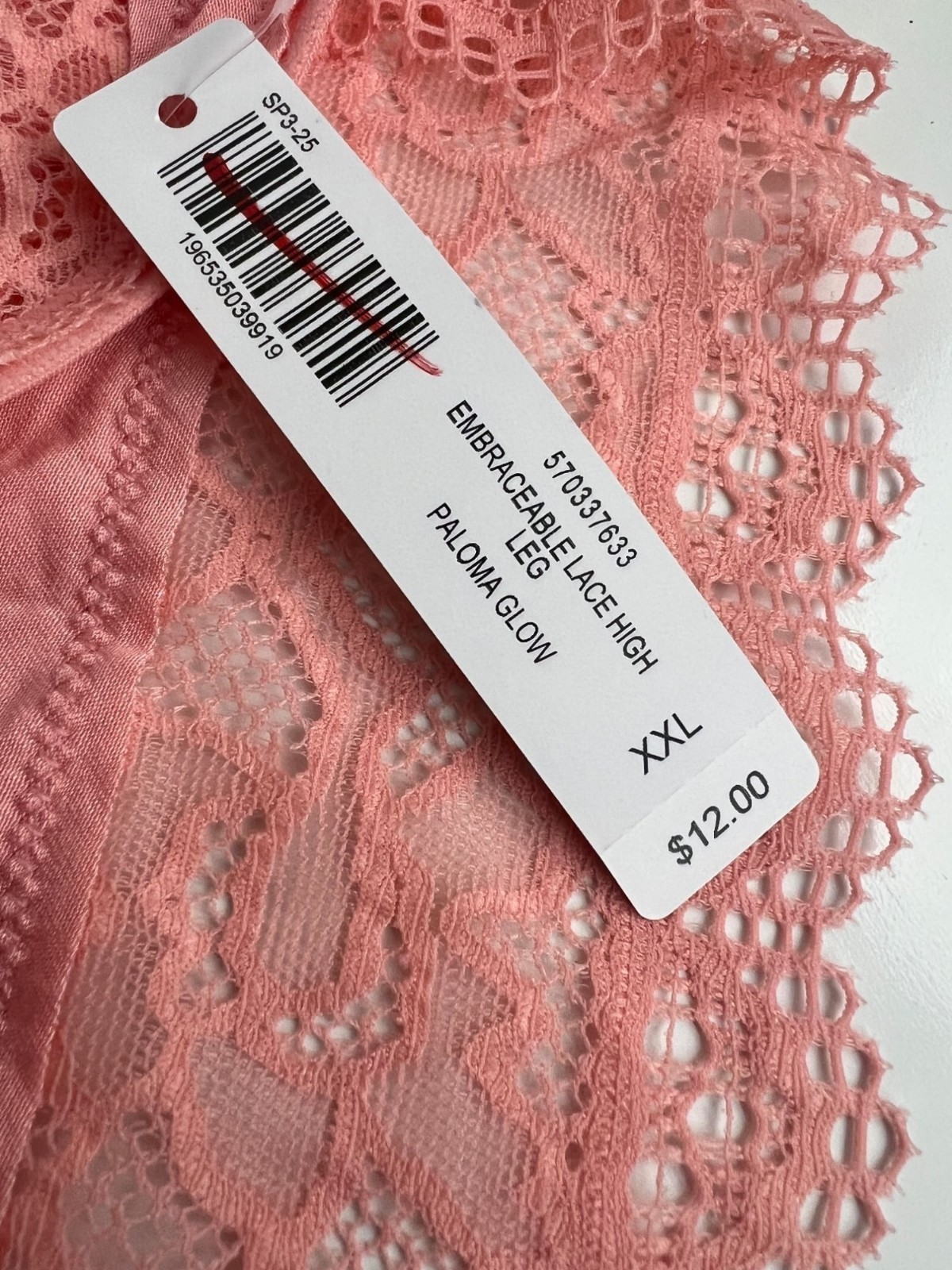 Soma Embraceable Lace High Leg Briefs Panties Size XXL Pink Peach NWT