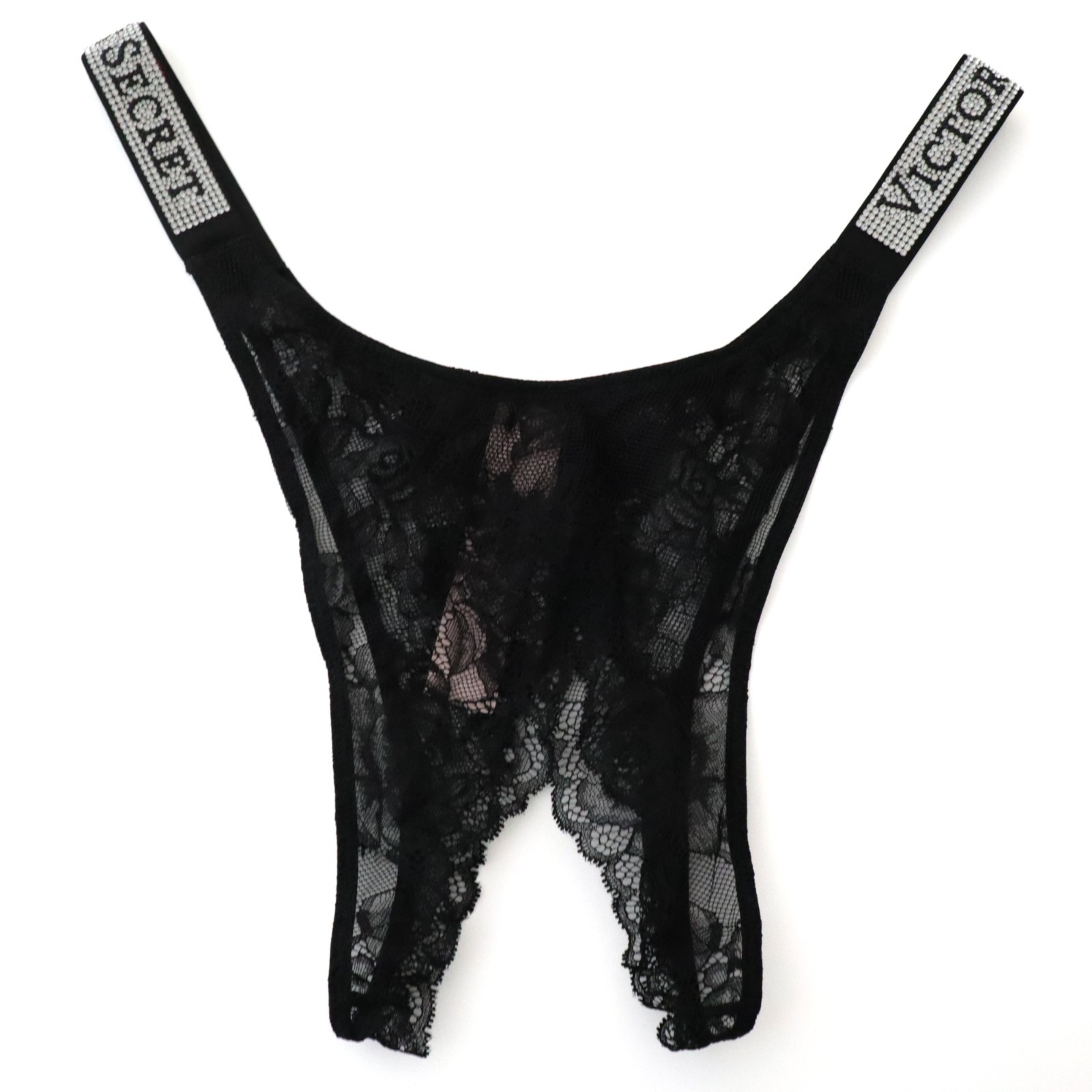 Victoria’s Secret Very Sexy Lace Shine Strap Open Bottom Brazilian Panty S M L