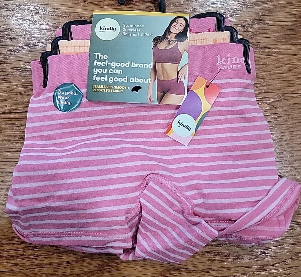 TWO 3-Pack 6 Pairs Kindly Yours Womens Seamless Boyshort Panties S 4/6 M 8/10