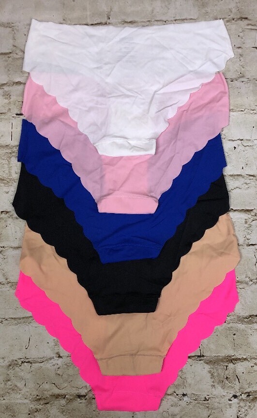 ANZERMIX Seamless Smooth Brief Wave Edge Panties Underwear 2 Pack 6 Women Size L
