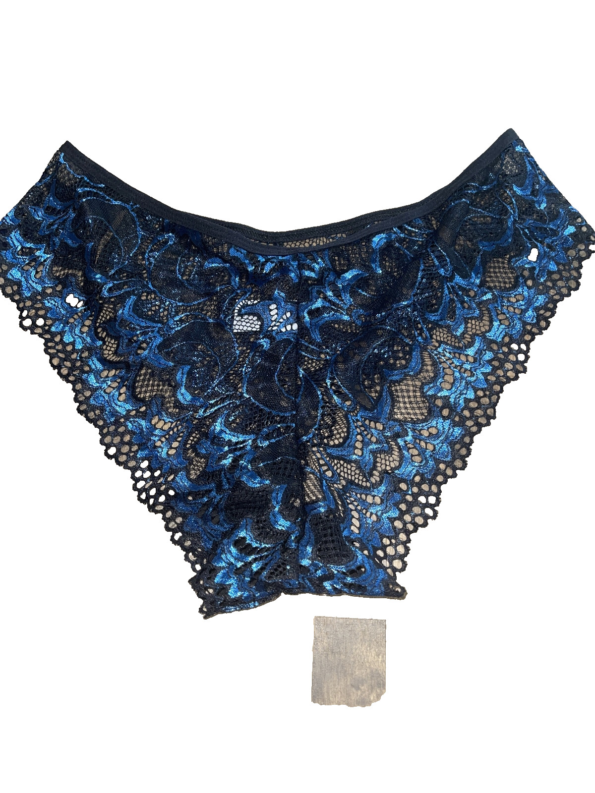 Knotty Knickers Lace Bikini Panty Womens Large Blue Black Sissy Whimsigoth Fairy
