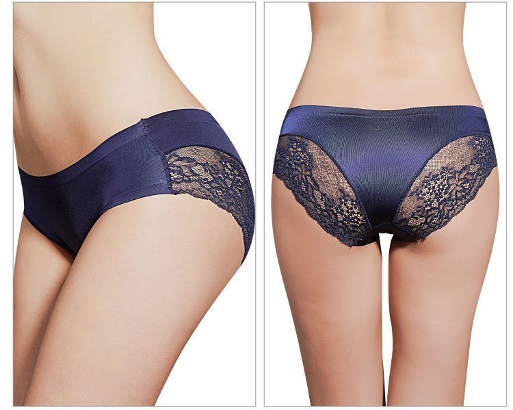 4 Pcs Women’s Low Waist Satin Ice Silk Panties Seamless Underwear Set Sexy Soft