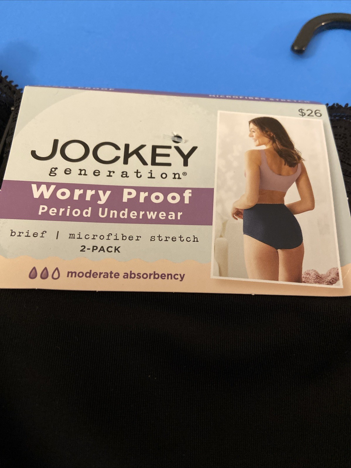 Jockey Set Of 2 ! Black , Nude Worry Proof Period Underwear / Medium /$26