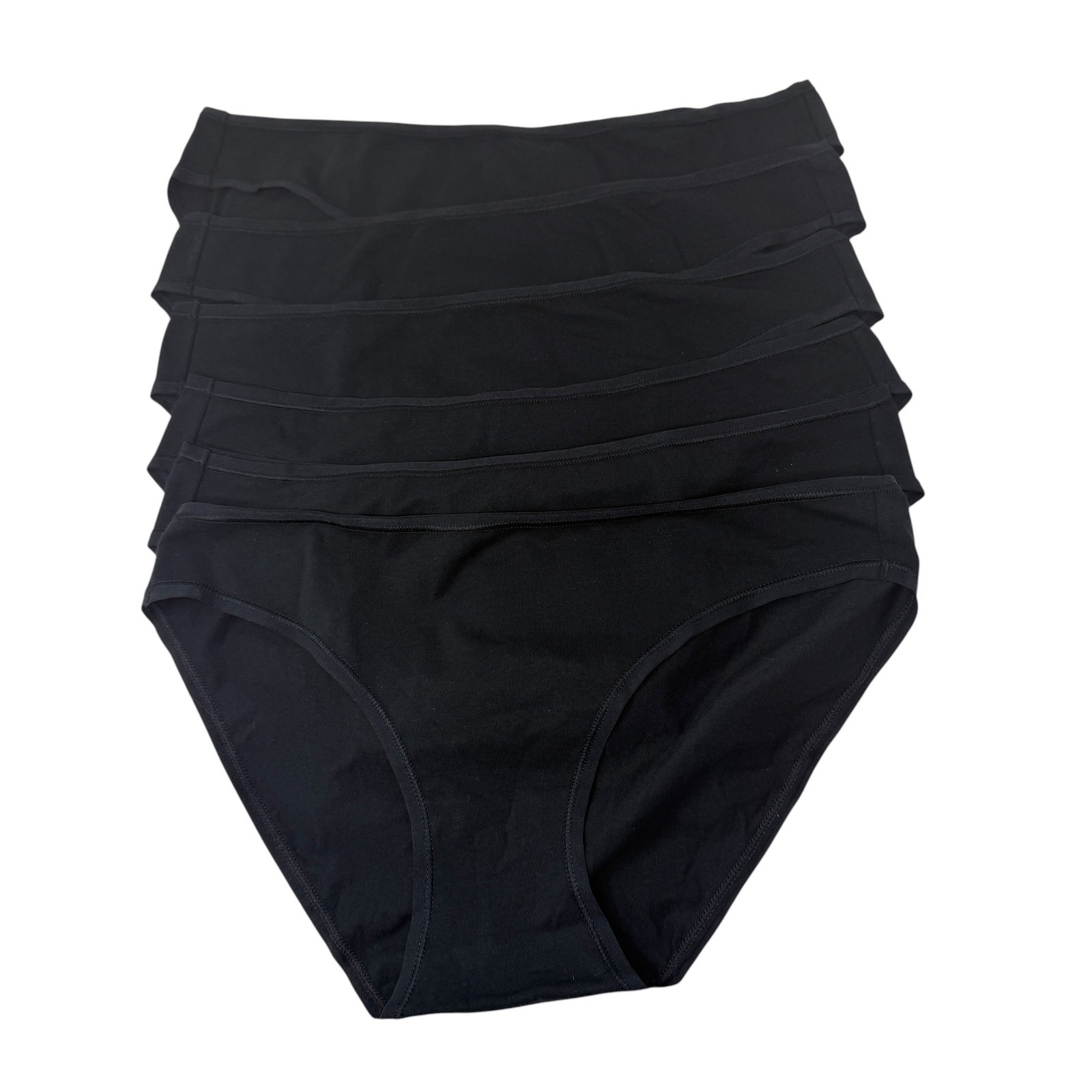 Quince Organic Cotton Hipster Underwear (6-pack) Black NEW Womens Medium