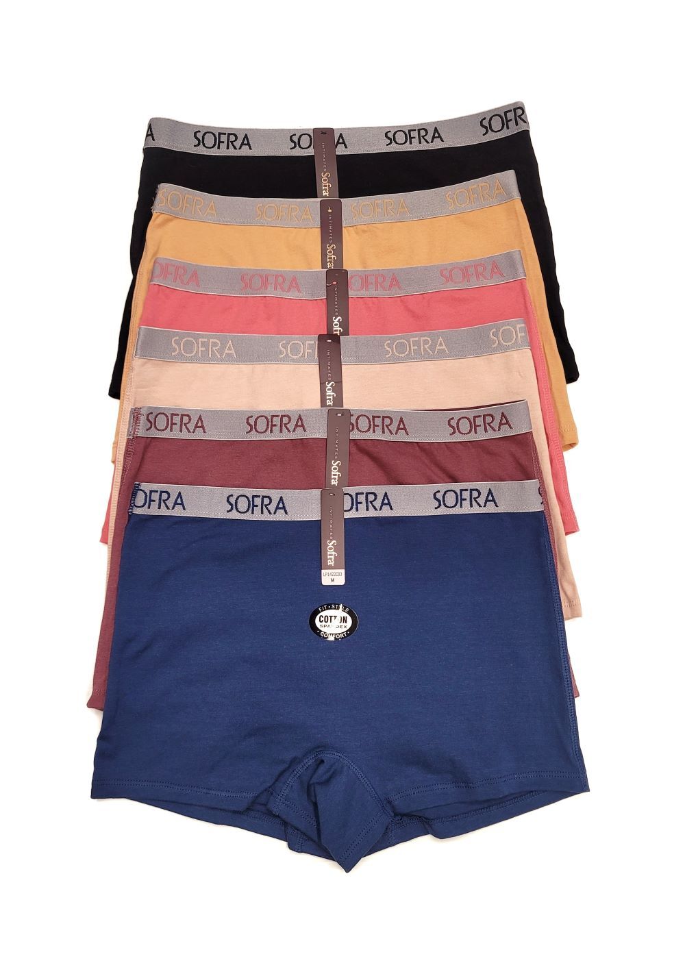 Sofra Women Soft Cotton Sports Boxer Brief Shorts Boyshorts Underwear Panties