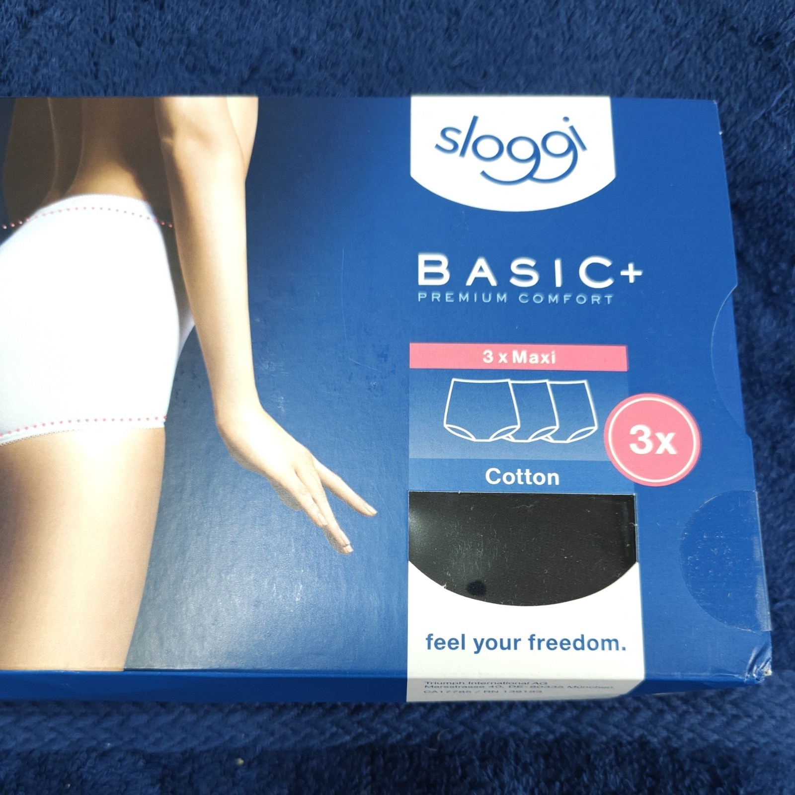 Sloggi Basic+ Maxi Briefs, Size UK 10 in Black 3 pack