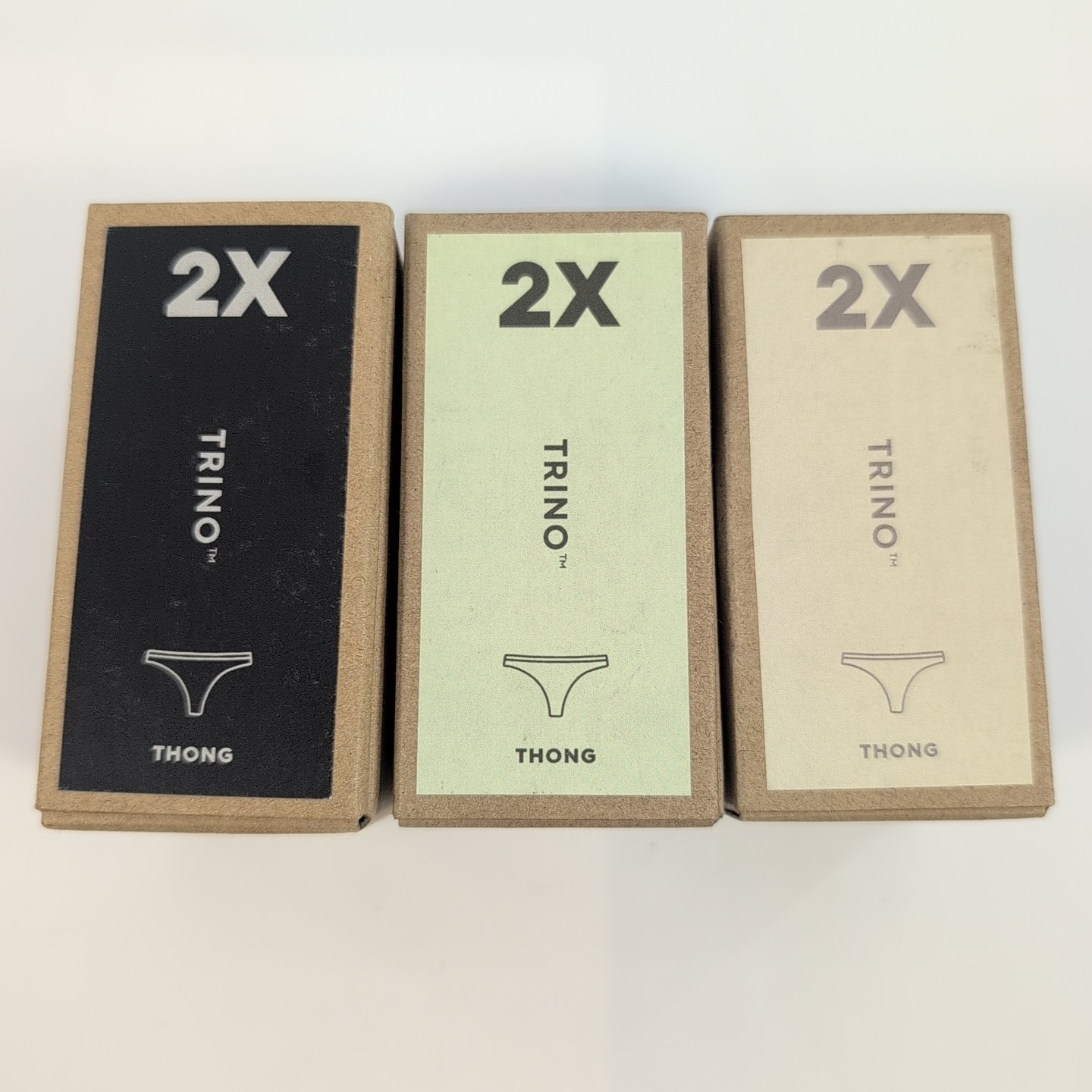 Lot of 3 NEW Allbirds Trino Thong Underwear Raincloud Aloe Wheat Wool Womens 2X