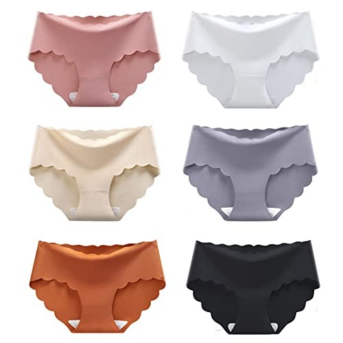 Women’s Seamless Hipster No Show Invisible Ice Silk Stretch Medium 6 Pack
