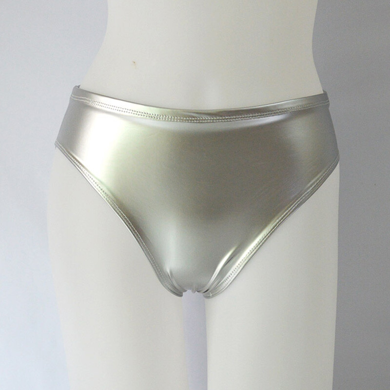 PVC Leather Womens High Waisted Booty Shorts Brief Latex Liquid Nightclub Panty