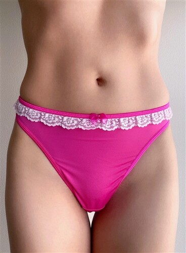 ONE Katie & Laura’s GODDESS THONG Satin Panty, Full Front