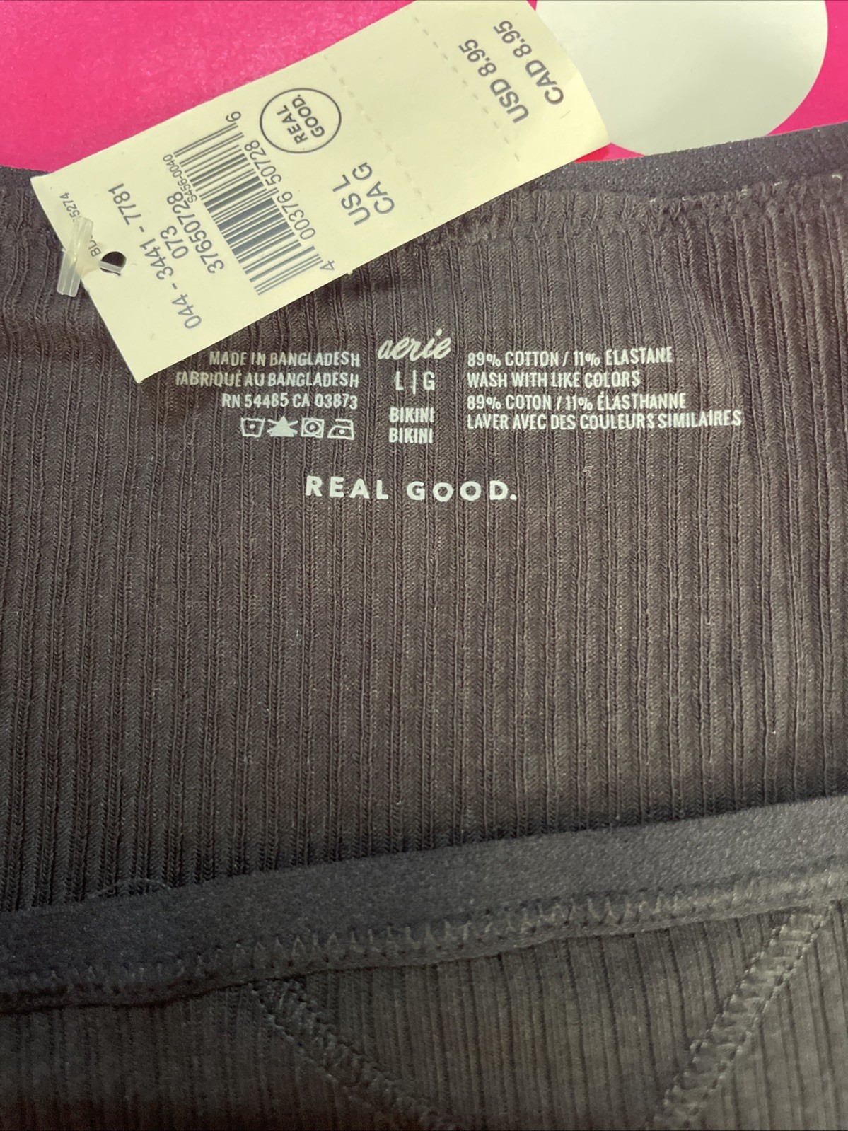 AERIE AMERICAN EAGLE Cotton SMOOTH Super Soft SPANDEX STRING BIKINI PANTIES L
