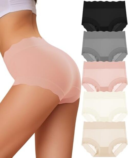 Full Coverage Stretch High Waisted Panties Women’s Large 5 Color Packs