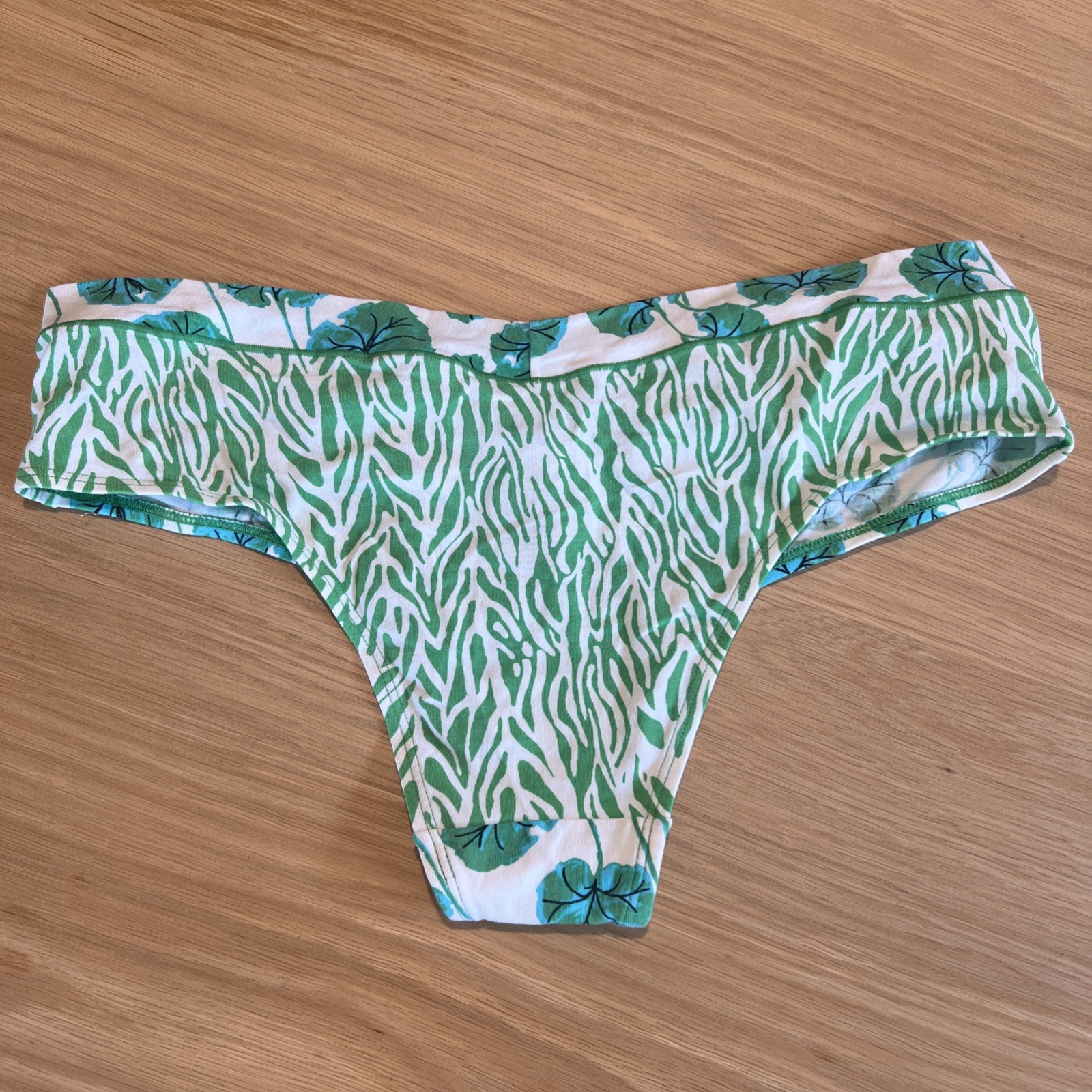 NWT Diane von Furstenberg x Target Split Print Bikini Panty Green Leaf Zebra XL