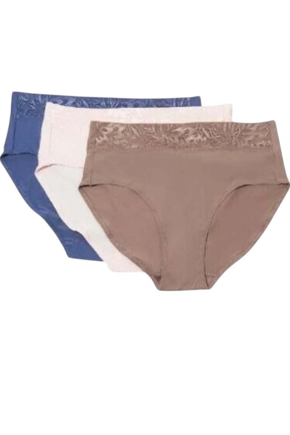 Breezies 3-pack Jacquard Shine Hi-Cut Brief Denim