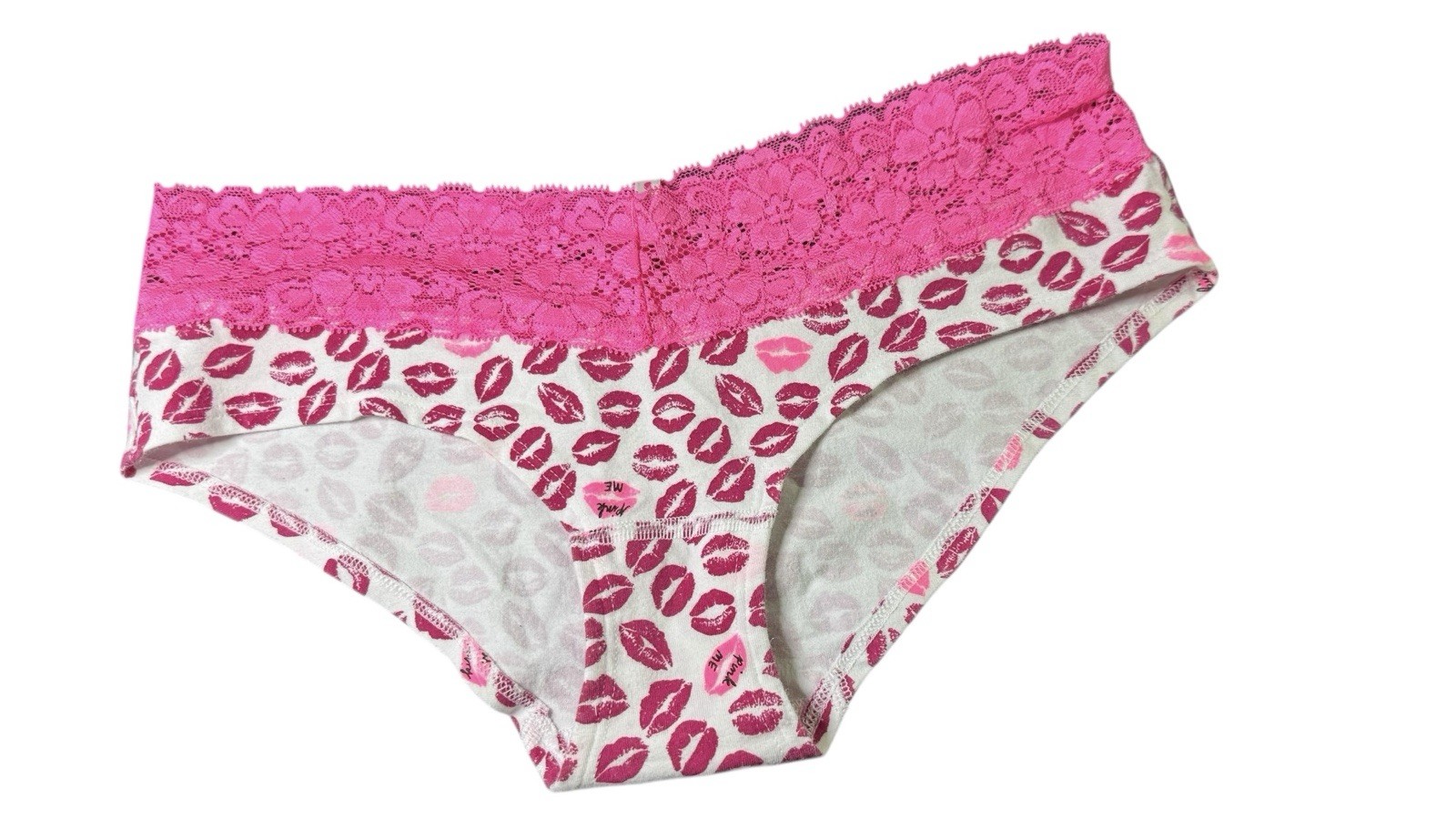 NWOT Victoria’s Secret Pink white & Pink Extra Low Rise Cheekster Sz S/P