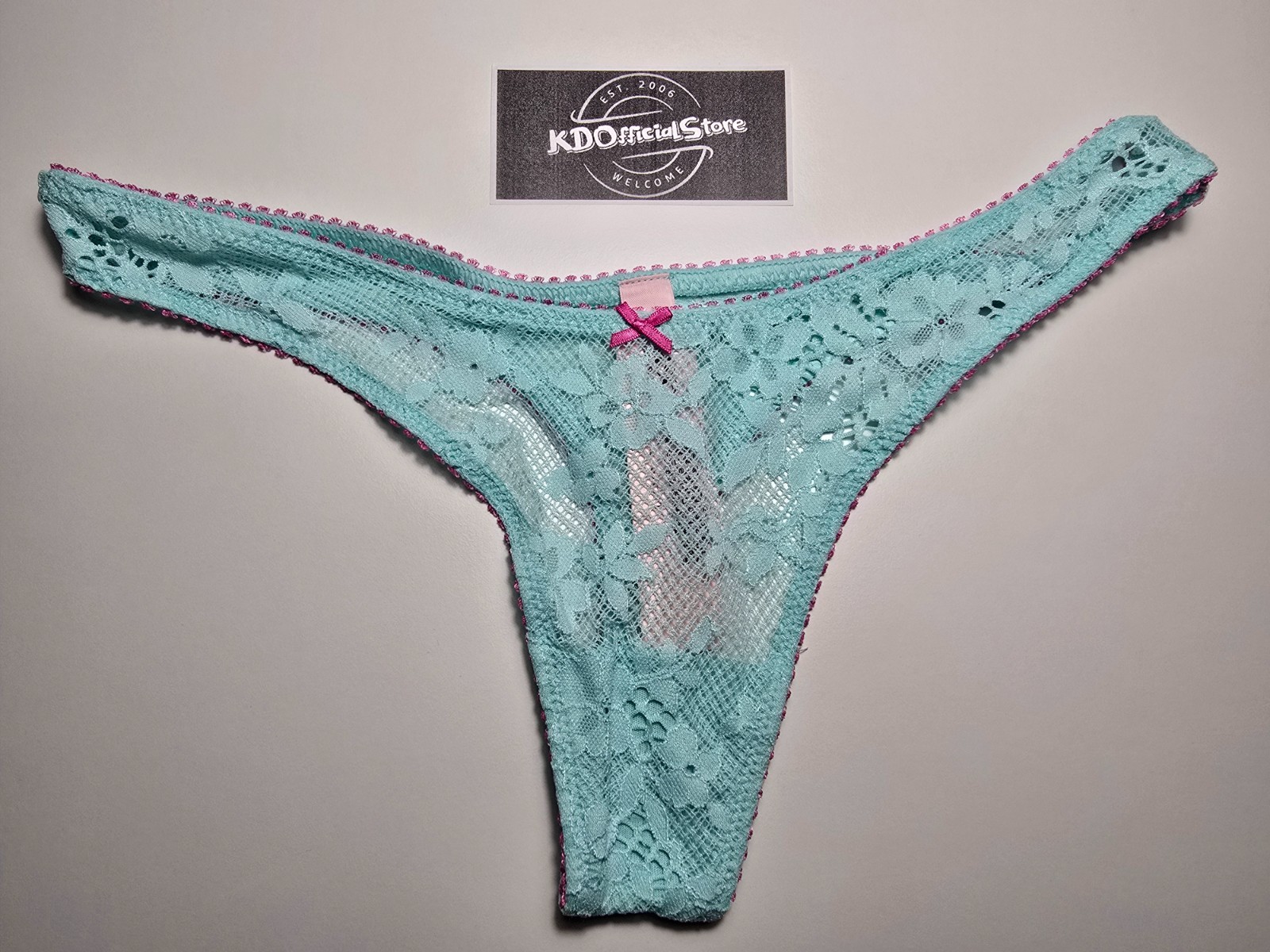 XS Victoria’s Secret TEASE Floral Thong Panties Underwear Mint Blue