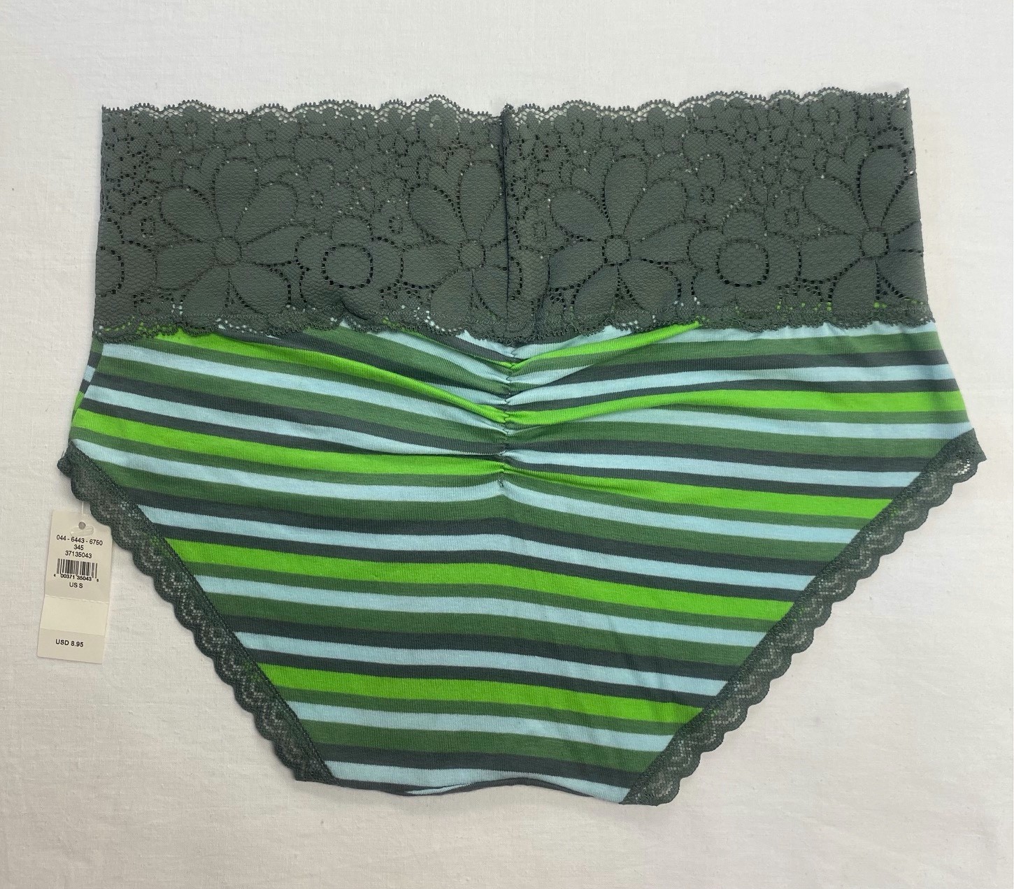 Aerie Candy Lace Cotton Boybrief Underwear — GREEN MISSION S