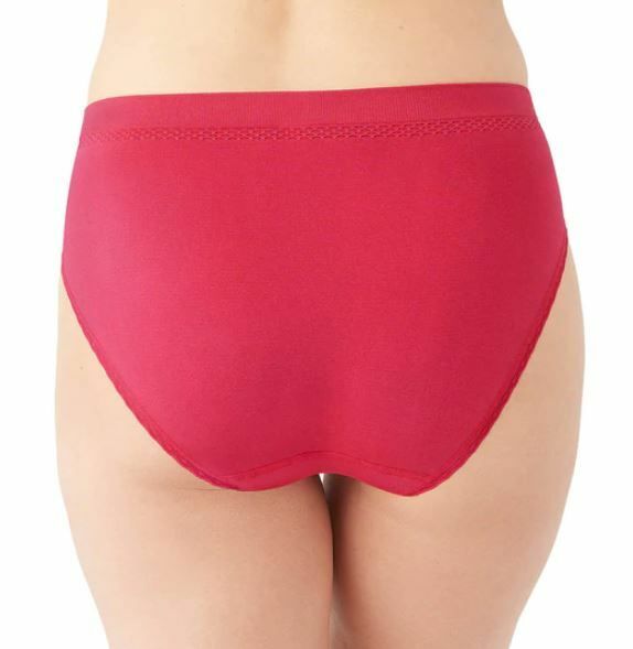 NWT Wacoal 871374 “B-Smooth Pretty” Seamless Nylon Hi-Cut Panty, Raspberry (615)