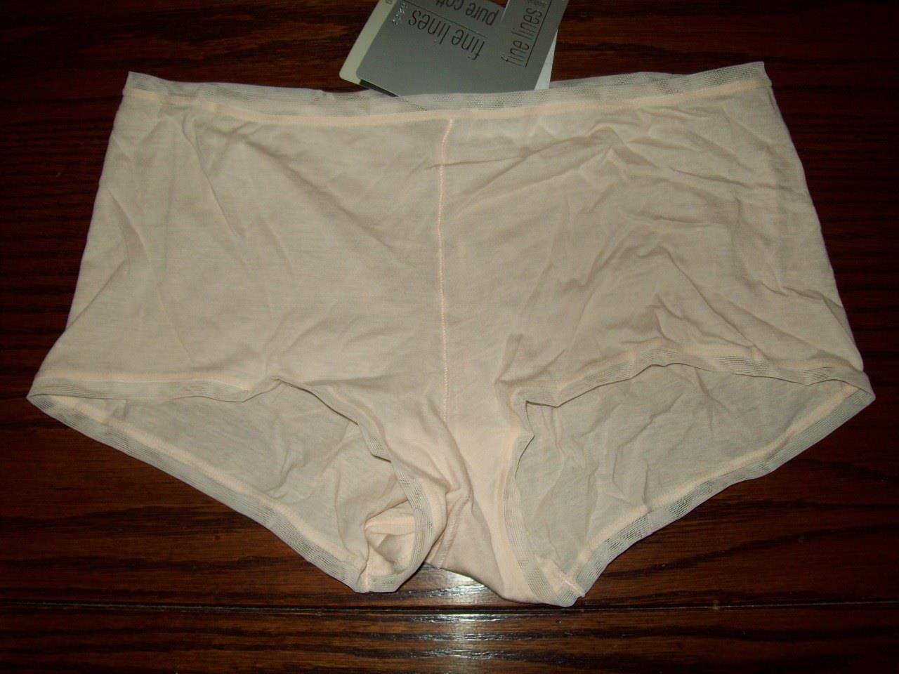 NWT FINE LINES PURE 100% COTTON BOYLEG BRIEF PANTIES 13RBL34 VANILLA BEAN XL