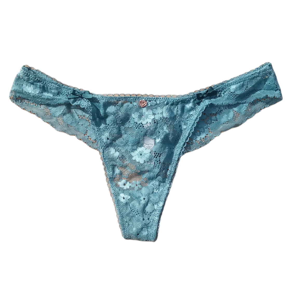 Victoria’s Secret Sz-M Lace Thong Panties Metal Logo