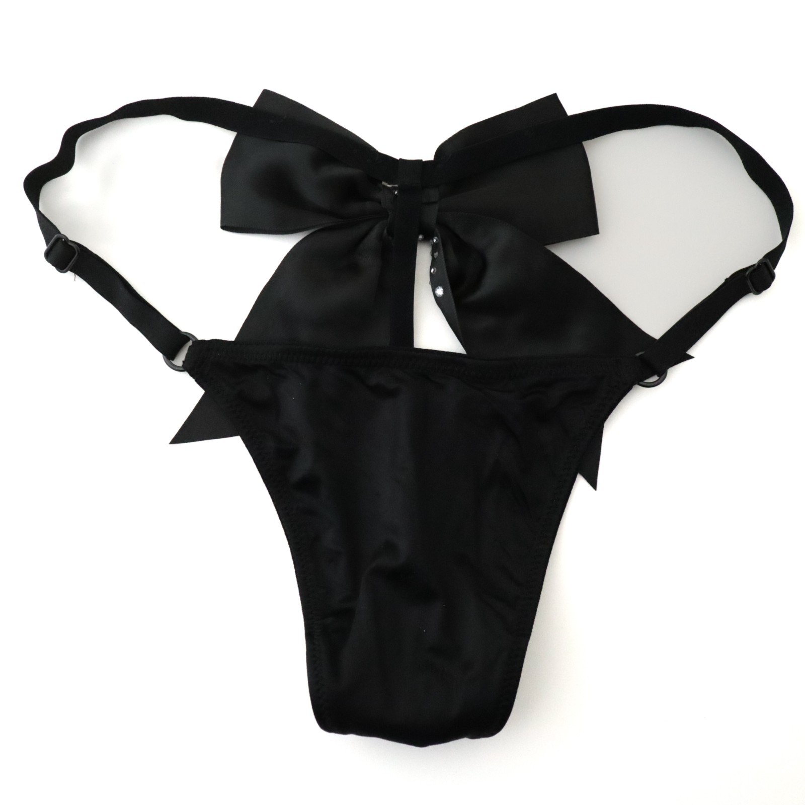 Victoria’s Secret VERY SEXY Shine Satin Bow Adjustable V-String Panty S M XL