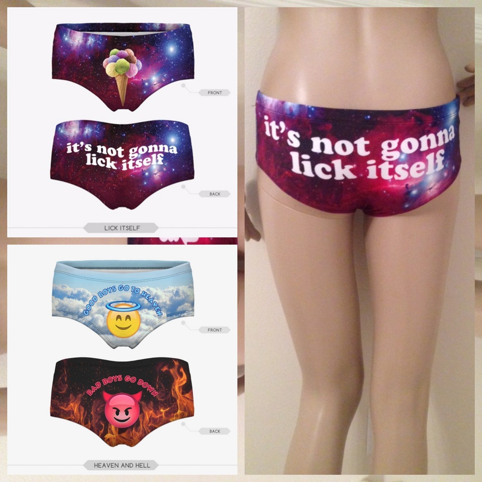 Naughty Girl Novelty Print Panties-It’s Not Gonna Lick Itself -Bite Me + More