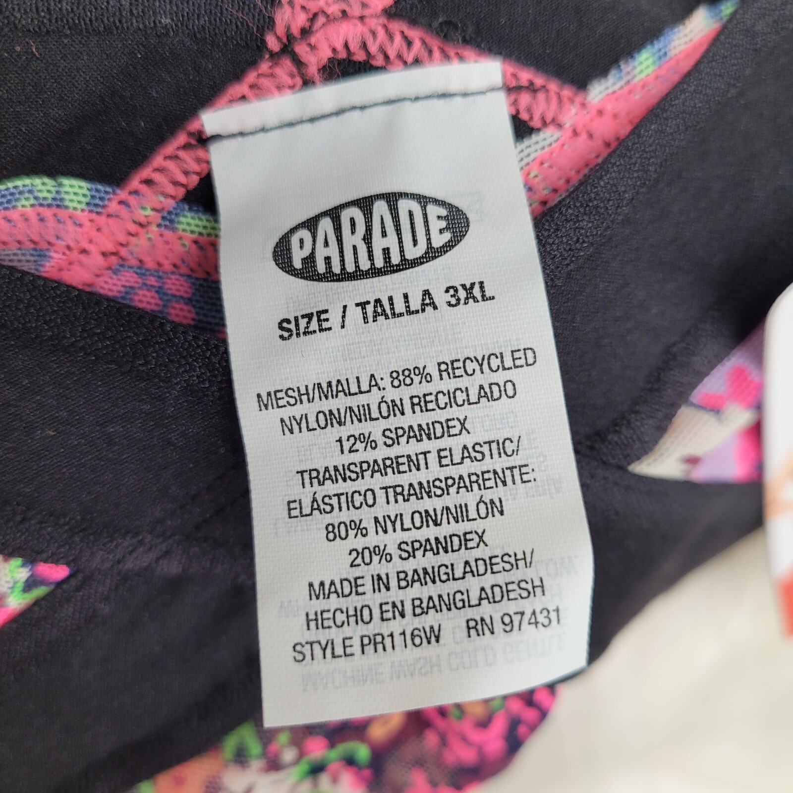 Parade Mesh Strappy Thong Underwear, 2-Pack Panties Black Floral Womens Plus 3XL