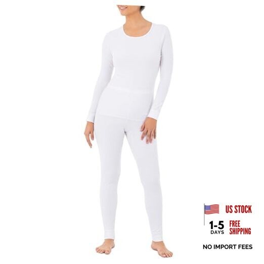 Women’s Micro Waffle Premium Thermal Set Medium White