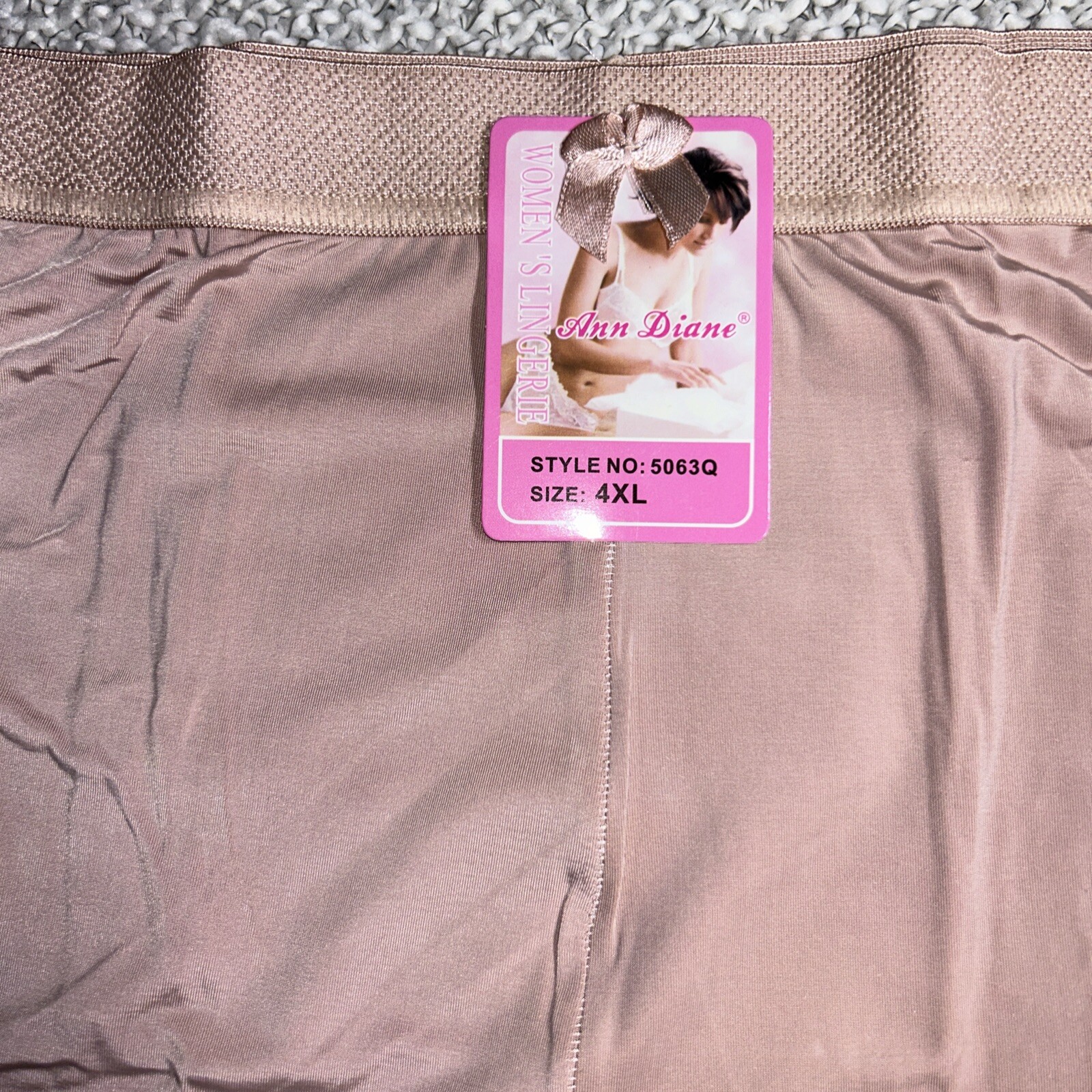 New ANGELINA Pettipants Womens 4XL Nude Panty High Waist Lace Satin Feel