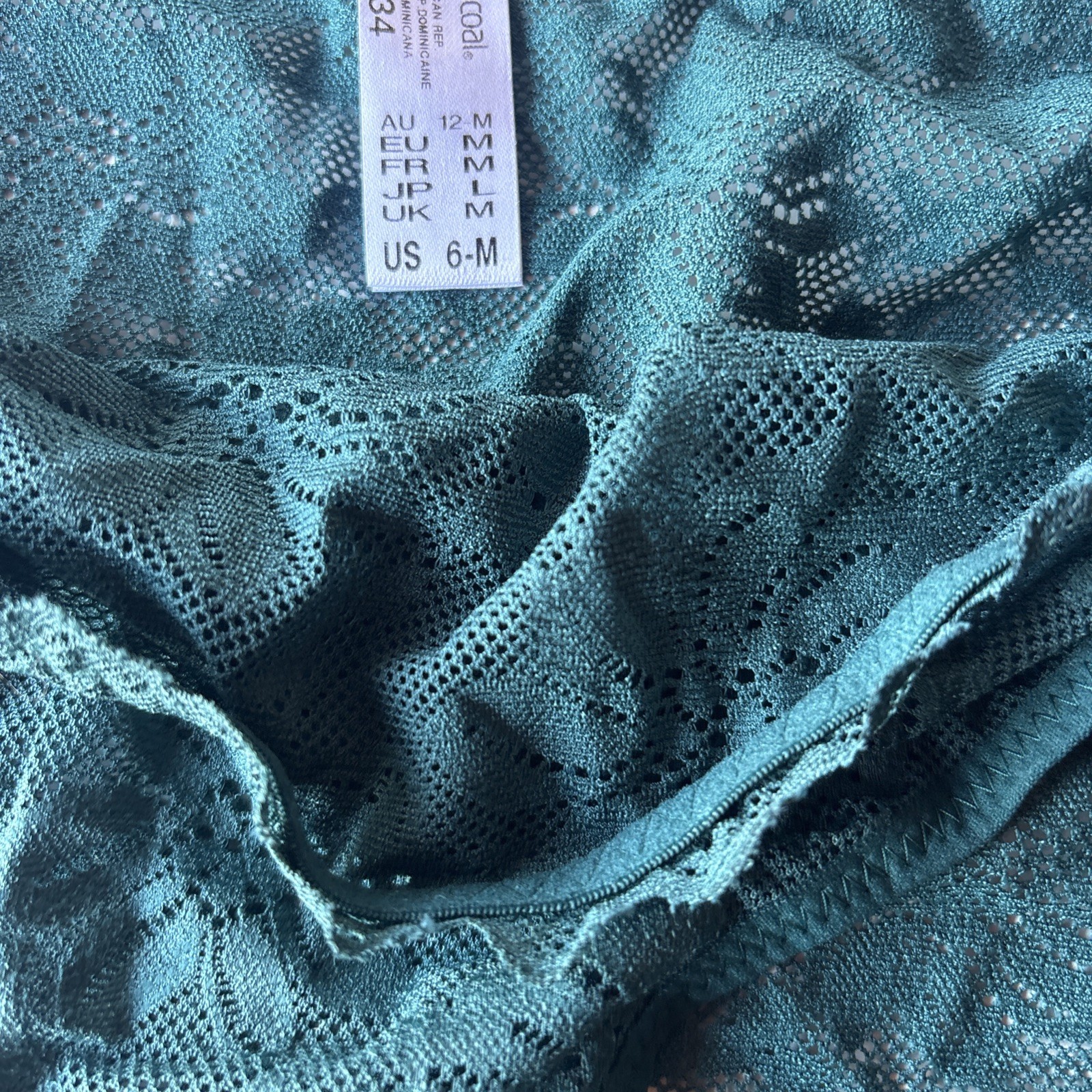 Wacoal Lace Hi-Cut Brief Stretch Lace Panty Dark Teal Size Medium NWT
