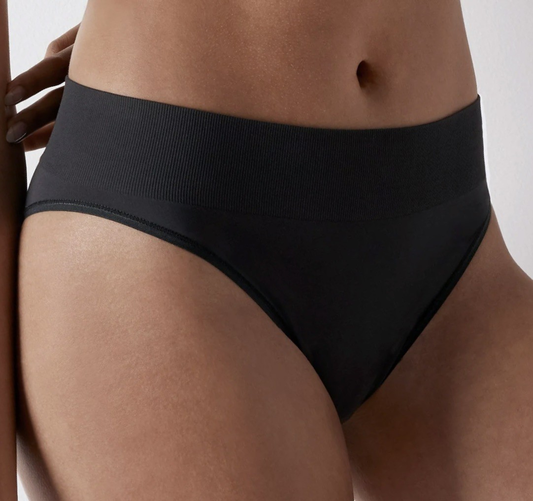 MAIDENFORM M Seamless Black High Leg Bikini Panty Womens Sz S 5 L 7 DM2317
