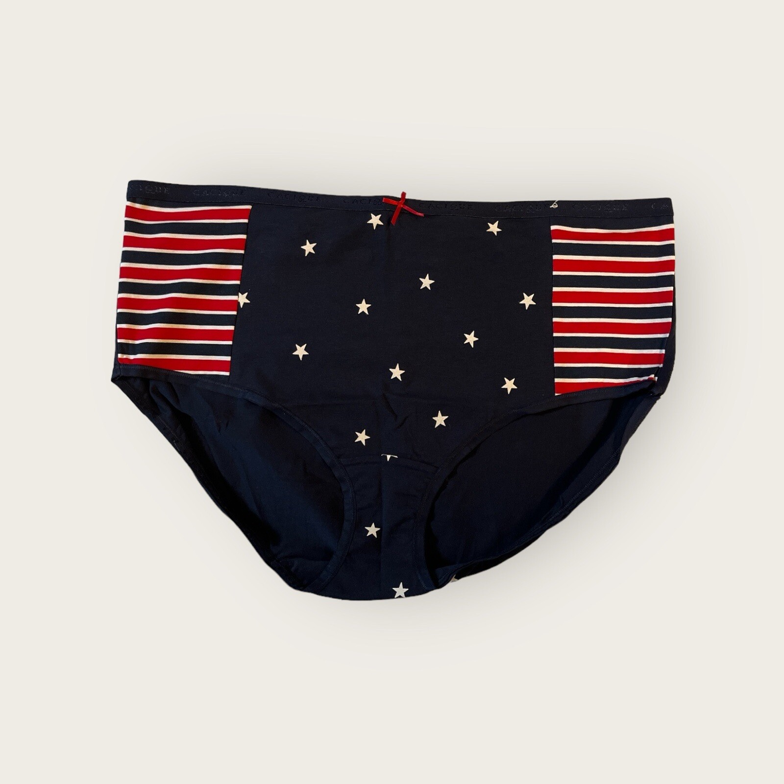 Lane Bryant Cacique Cotton High Leg Brief Panty 18/20 Stars Stripes Flag