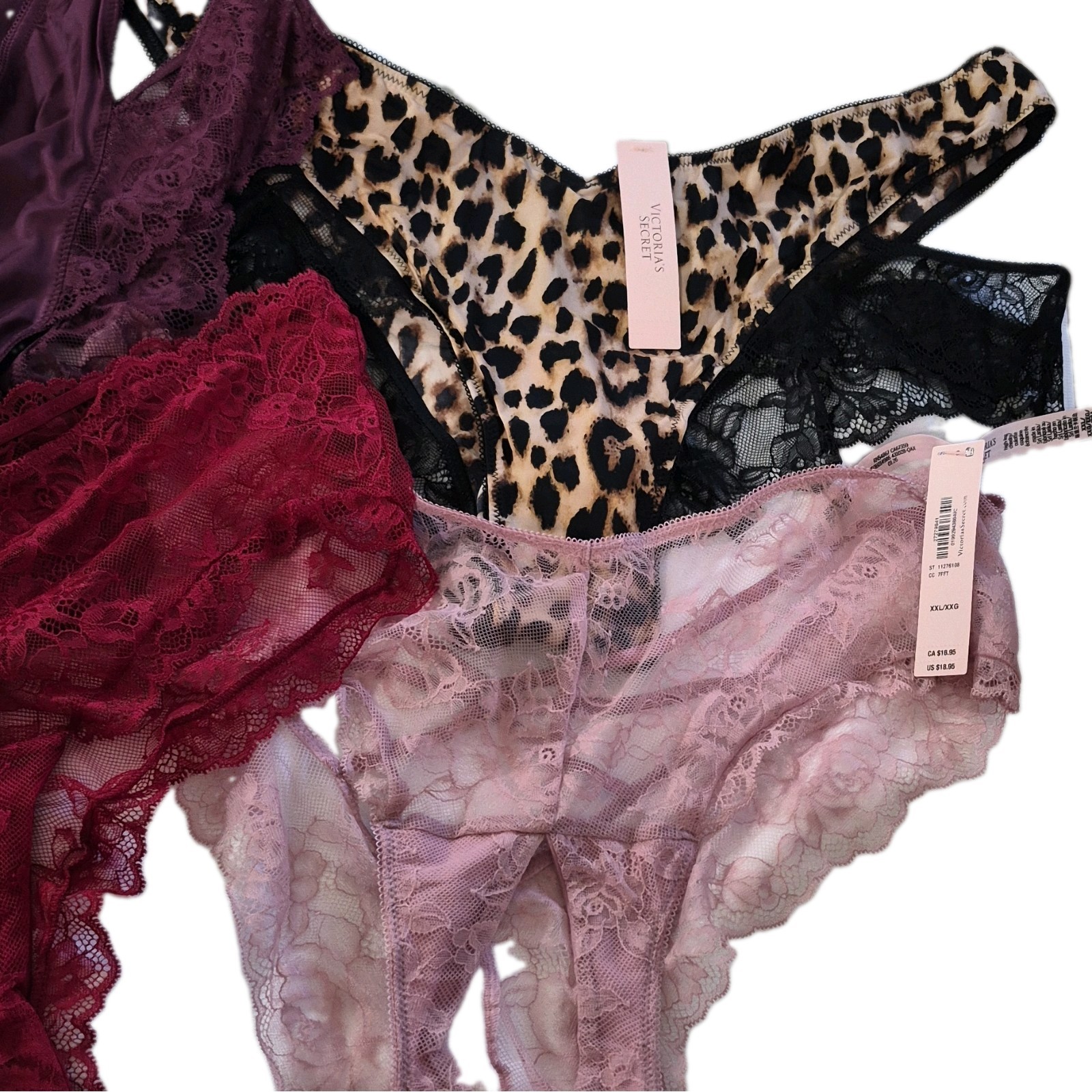 Victoria’s Secret Very Sexy Lace Stretch Cheeky Panties 4 Pack Multicolor XXL